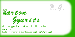 marton gyurits business card